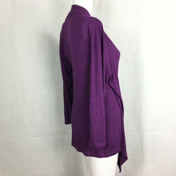 Eco Skin Shirt Womens Sz Small Purple Hemp Knit Long Sleeve Wrap Tunic Top‎ - Picture 3 of 8